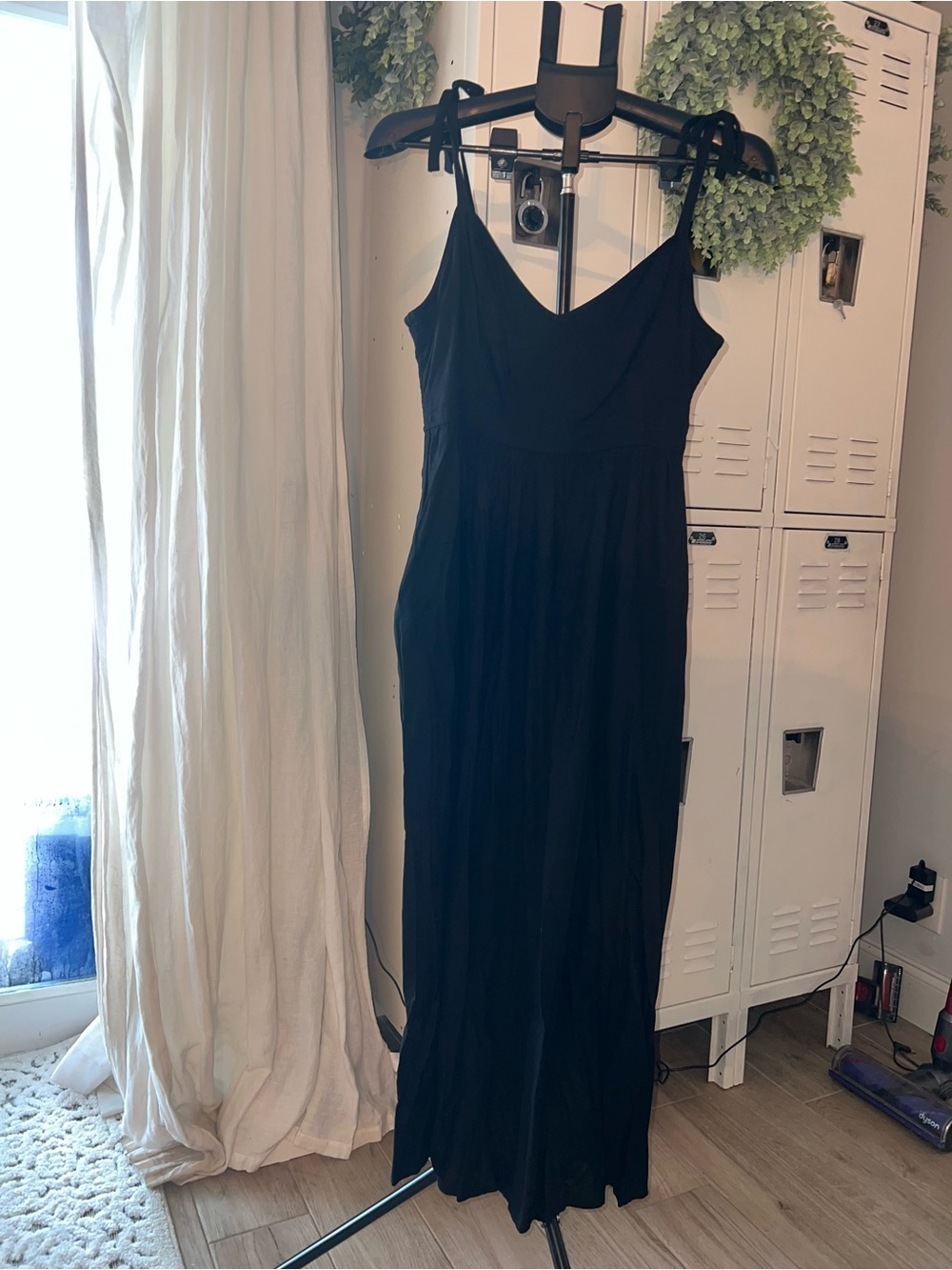 NWT Classic Black Maxi Dress with Spaghetti Straps